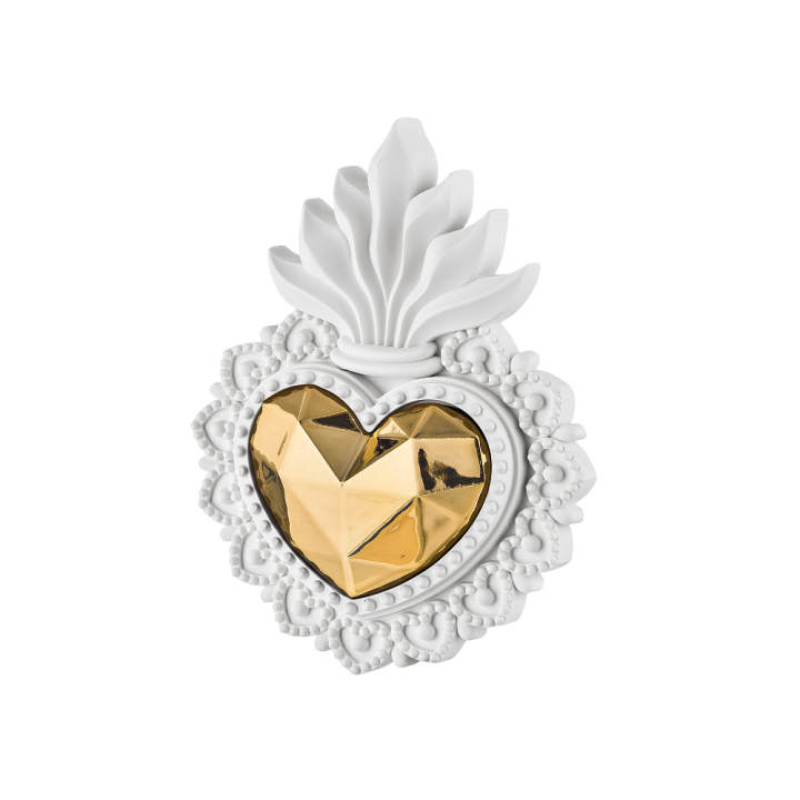 Bongelli Preziosi Cuore ex voto bianco e oro 16x12 cm