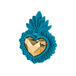 Bongelli Preziosi Cuore ex voto blu e oro 16x12 cm