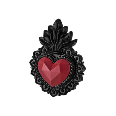 CUORE EX VOTO 16X12 NERO/ROSSO