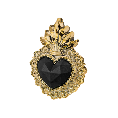 CUORE EX VOTO 9X12 ORO/NERO