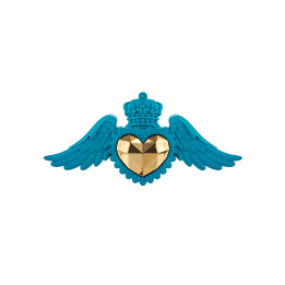 Bongelli Preziosi Ex voto cuore ali blu e oro