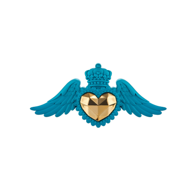 EX VOTO CUORE ALI 20X10 BLU/ORO