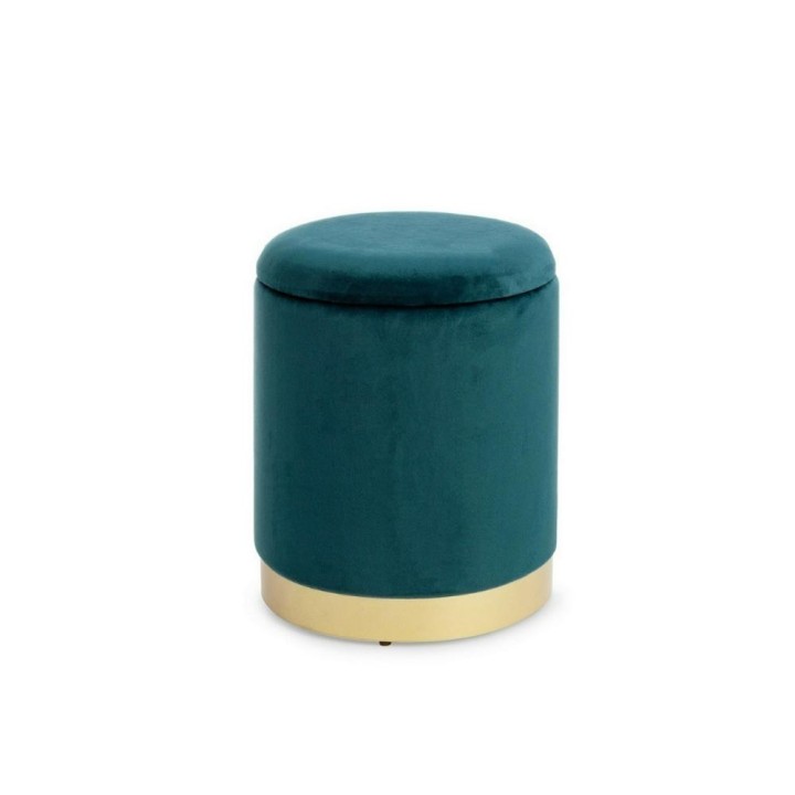 Bizzotto Pouf contenitore Polina blu piccolo Ø 31,5 cm