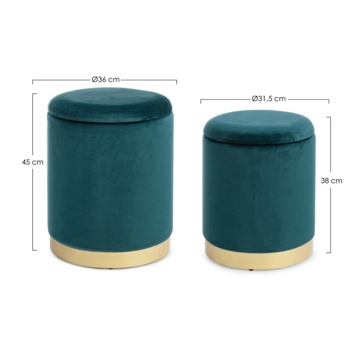 Bizzotto Pouf contenitore Polina blu piccolo Ø 31,5 cm