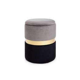 Bizzotto Pouf contenitore Polina grigio nero grande Ø 36 cm