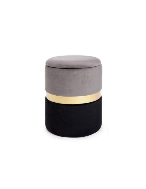 POUF CONTENITORE POLINA GRIGIO-NERO GRANDE