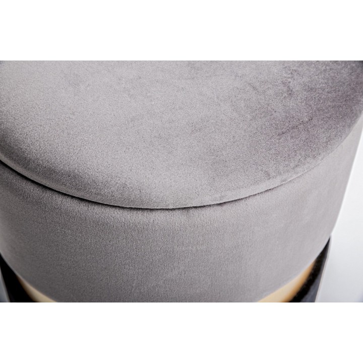 Bizzotto Pouf contenitore Polina grigio nero grande Ø 36 cm