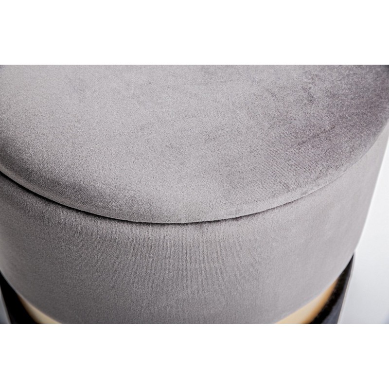 Pouf Contenitore Grigio Nero Polina Ø31,5 –...