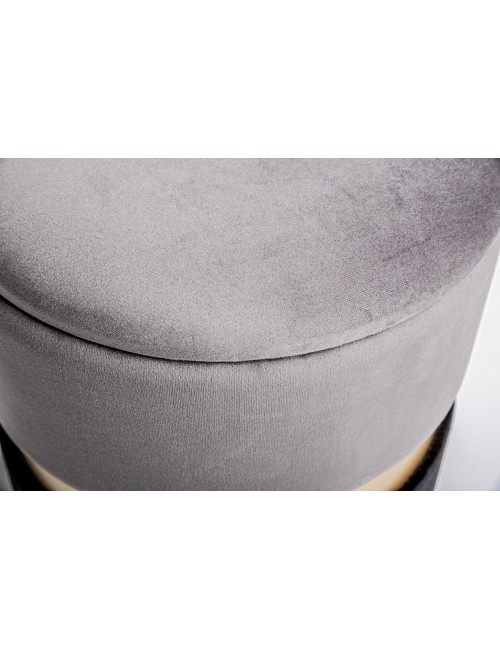 Pouf Contenitore Grigio Nero Polina Ø31,5 –...