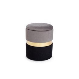 Bizzotto Pouf contenitore Polina grigio nero Ø 31,5 cm