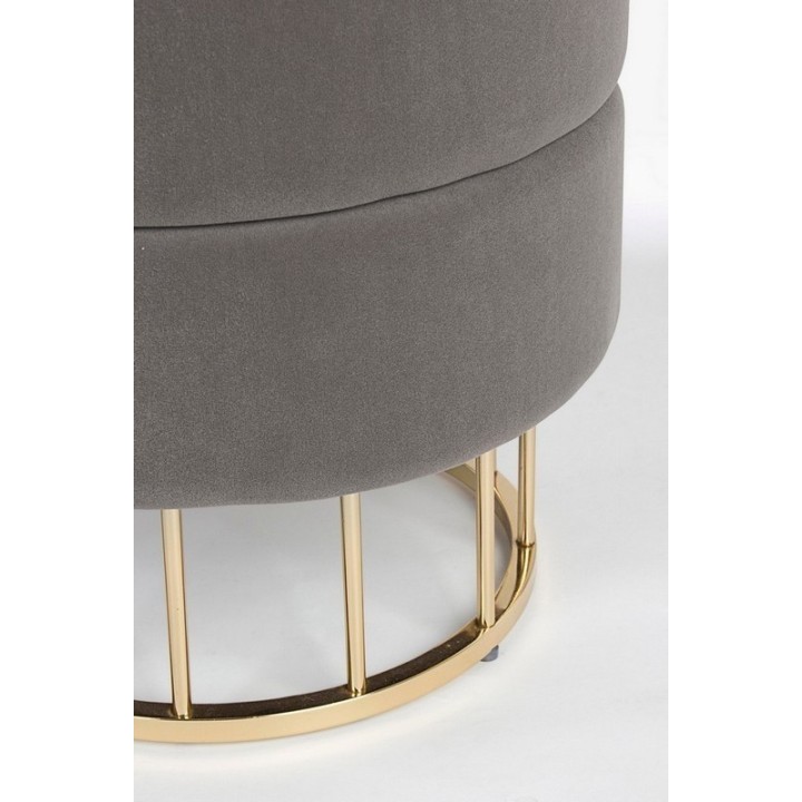 Bizzotto Sgabello contenitore Pavlina grigio scuro Ø 37,5 cm