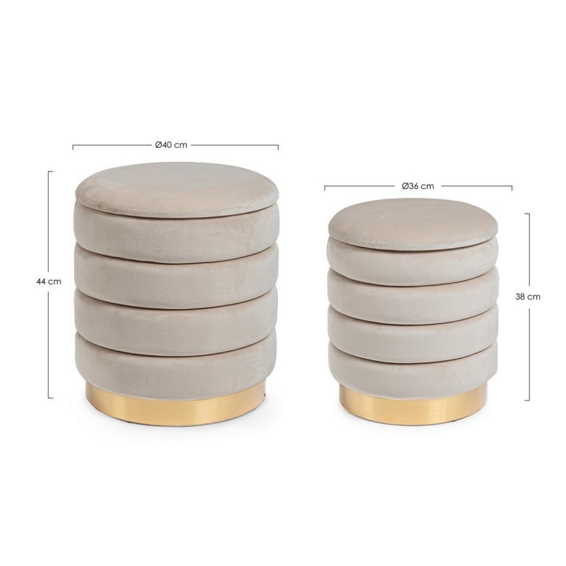 POUF CONTENITORE DARINA BEIGE  PICCOLO