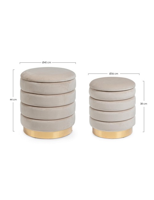 POUF CONTENITORE DARINA BEIGE  PICCOLO
