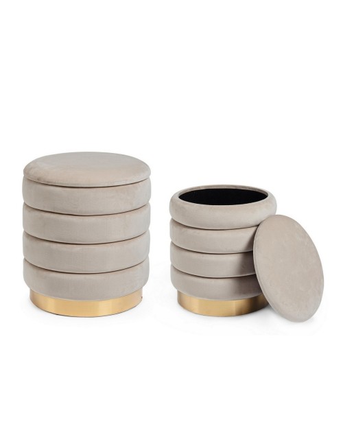POUF CONTENITORE DARINA BEIGE  PICCOLO