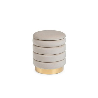 Pouf Contenitore Darina Beige Bizzotto Piccolo Ø36xH38 cm