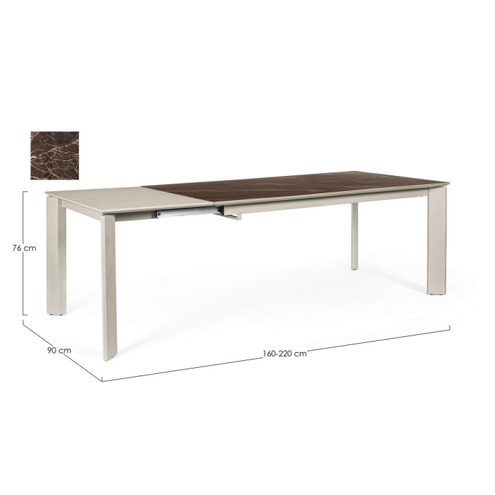 Bizzotto Tavolo allungabile Briva marrone tortora 160-220 cm