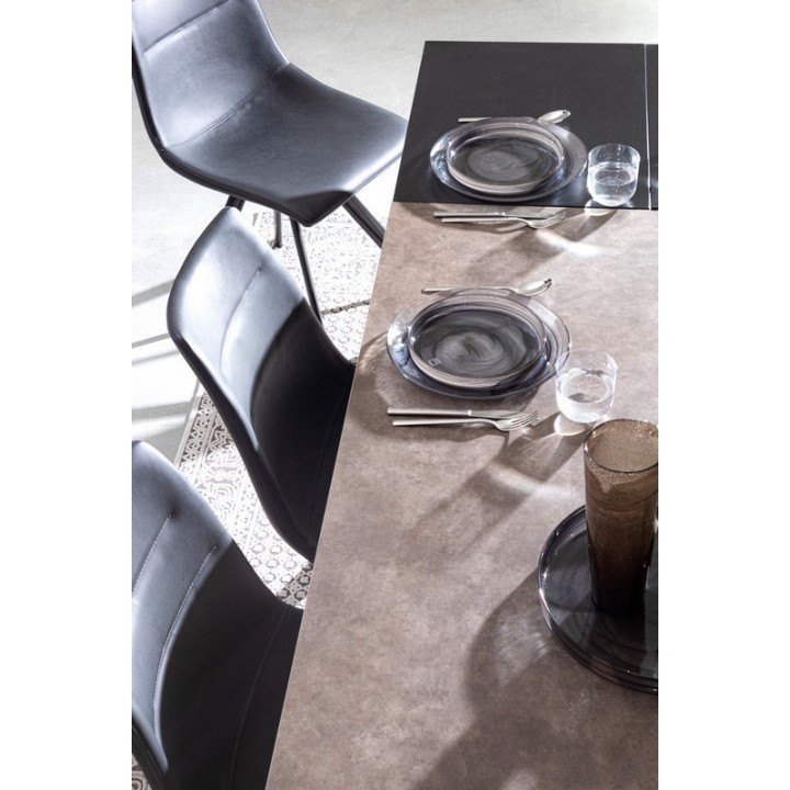 Bizzotto Tavolo allungabile Briva grigio nero 160-220 cm