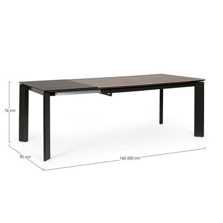 Bizzotto Tavolo allungabile Briva grigio nero 160-220 cm