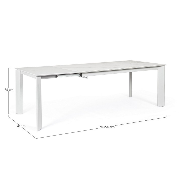 Bizzotto Tavolo allungabile Briva bianco grigio 160-220 cm