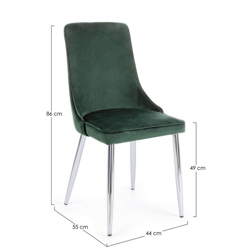 SEDIA CORINNA VELLUTO VERDE SCURO