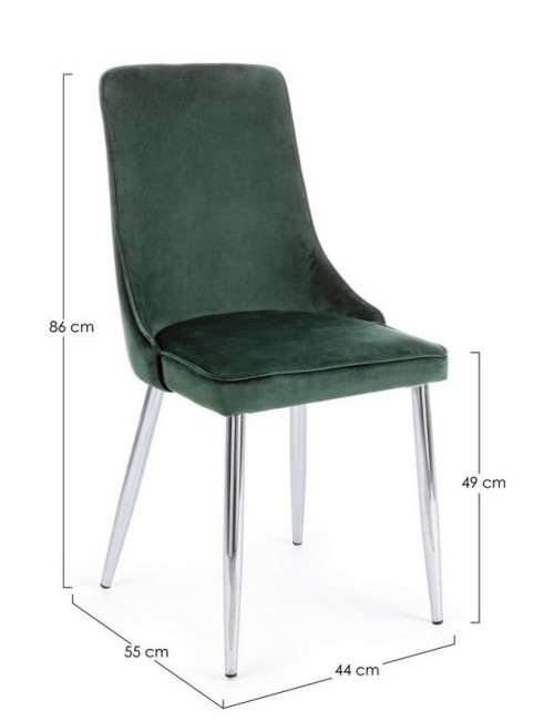 SEDIA CORINNA VELLUTO VERDE SCURO