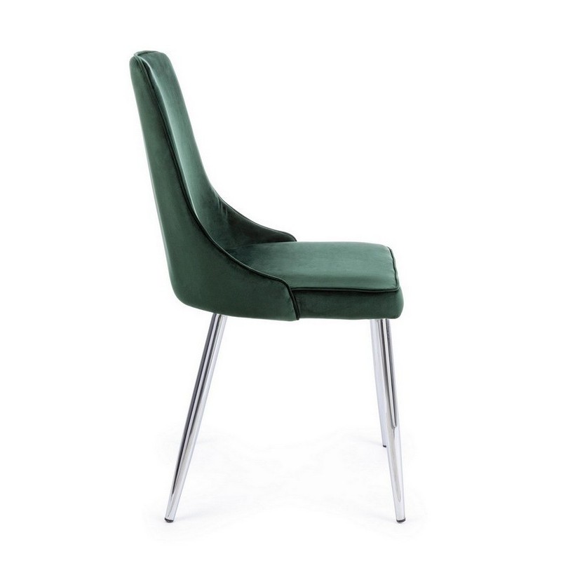 SEDIA CORINNA VELLUTO VERDE SCURO