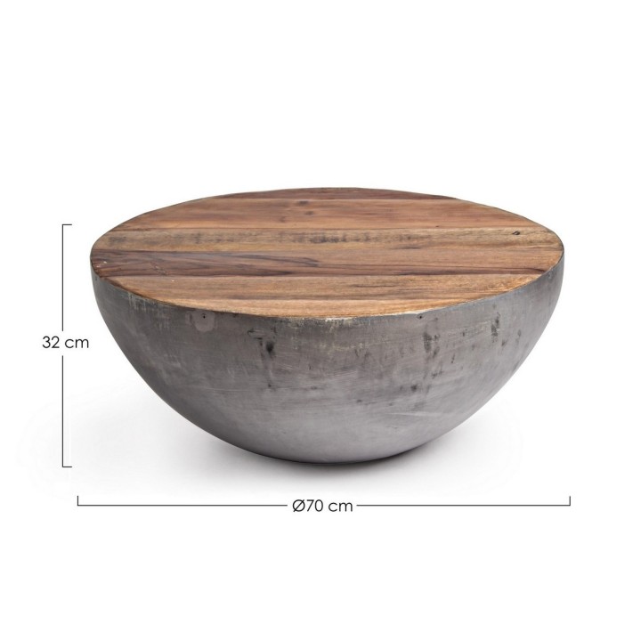 Bizzotto Tavolino Lancaster grigio Ø 70 cm