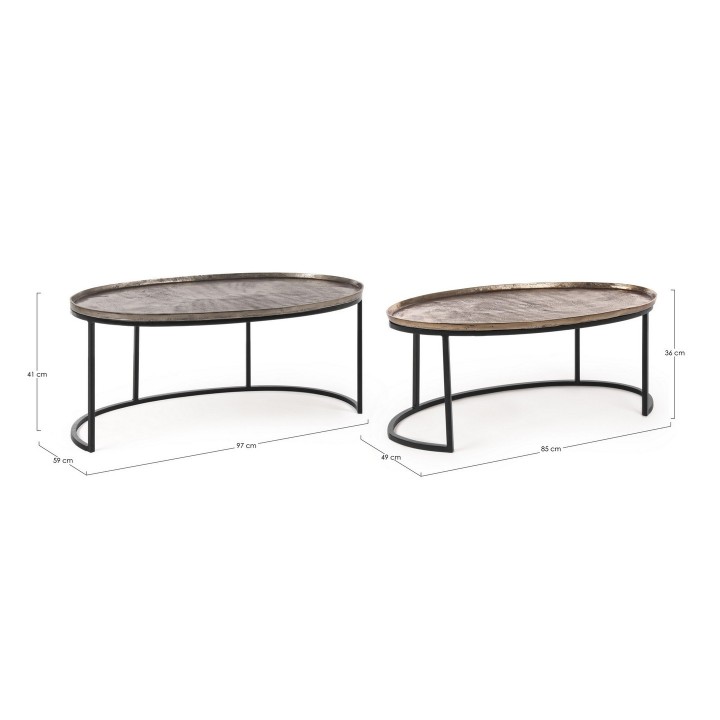 Bizzotto Tavolino ovale Amira X26 grande 97 × 59 cm