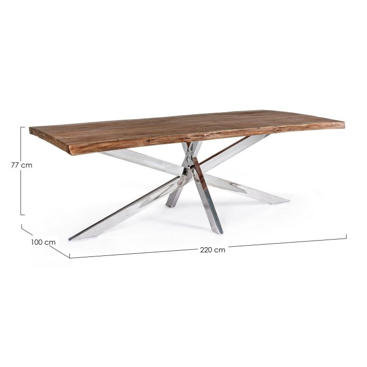 Bizzotto Tavolo Arkansas in legno di acacia 220 × 100 cm