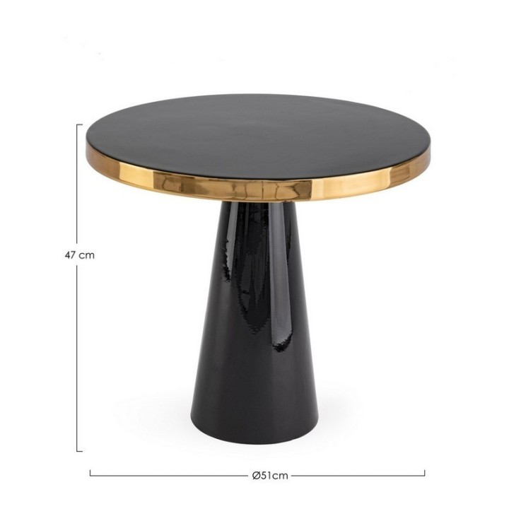 Bizzotto Tavolino Nandika nero Ø 51 cm