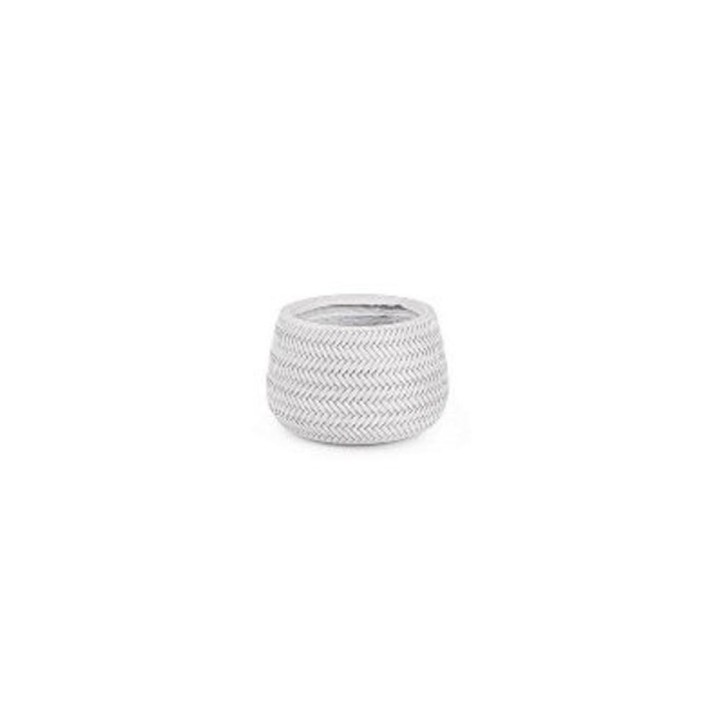 Bizzotto Vaso Tressage bianco piccolo Ø 24 cm