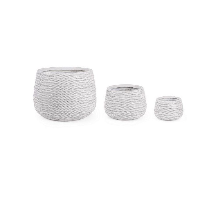 Bizzotto Vaso Tressage bianco piccolo Ø 24 cm
