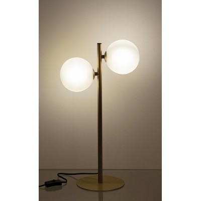 LAMPADA TAV. BALLS 2LUCI ORO H156 2