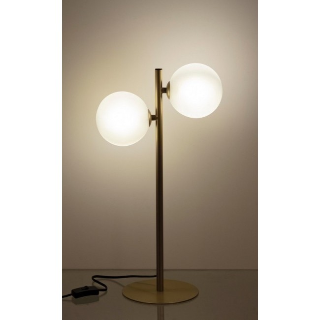 LAMPADA TAV. BALLS 2LUCI ORO H156