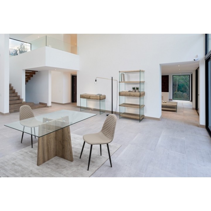 Bizzotto Libreria Kenya Line 4 ripiani 2 cassetti 90 × 39 cm