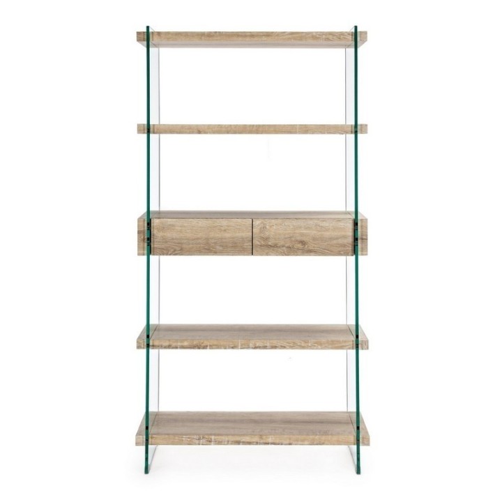 Bizzotto Libreria Kenya Line 4 ripiani 2 cassetti 90 × 39 cm