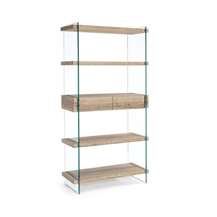 Bizzotto Libreria Kenya Line 4 ripiani 2 cassetti 90 × 39 cm