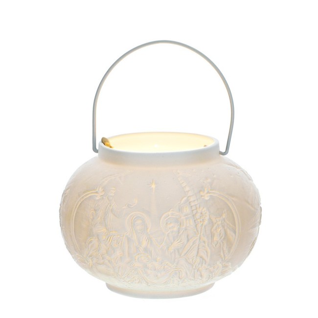 Hervit Lanterna Porcellana Bianca Biscuit 12x9 cm Hervit Lanterna Porcellana Bianca Biscuit 12x9 cm