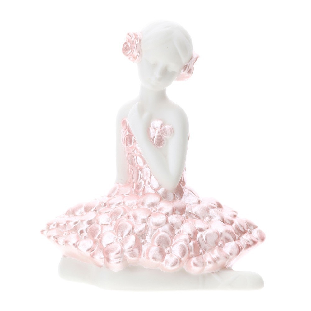 Hervit ballerina fiorella in porcellana con luce led 12 cm