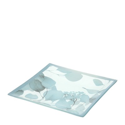 PIATTO VETRO BOTANIC BLU 20X20CM