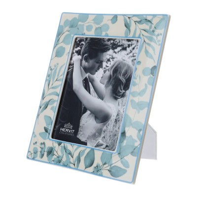 Hervit Cornice botanic in porcella blu 22x27 cm