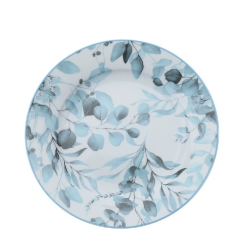 Hervit Set 2 piatti dessert blu in porcellana 19,5 cm