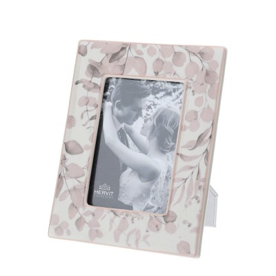 Hervit Cornice botanic rosa in porcellana 15x19 cm