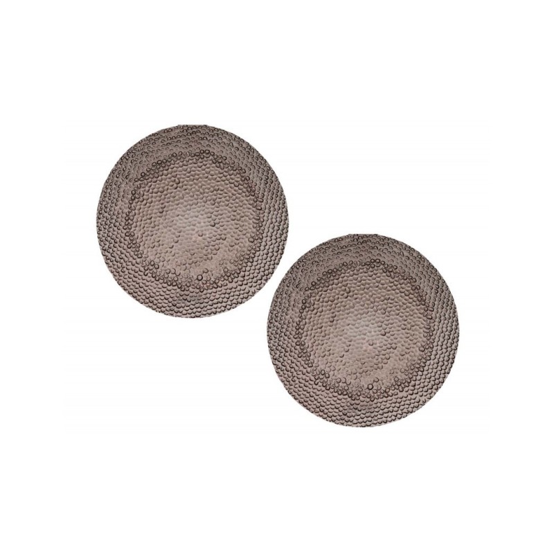 Set da 2 Ø 21 cm piattini Brandani Drop Moka in vetro