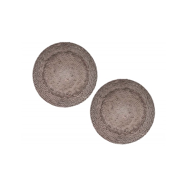 Set da 2 Ø 21 cm piattini Brandani Drop Moka in vetro