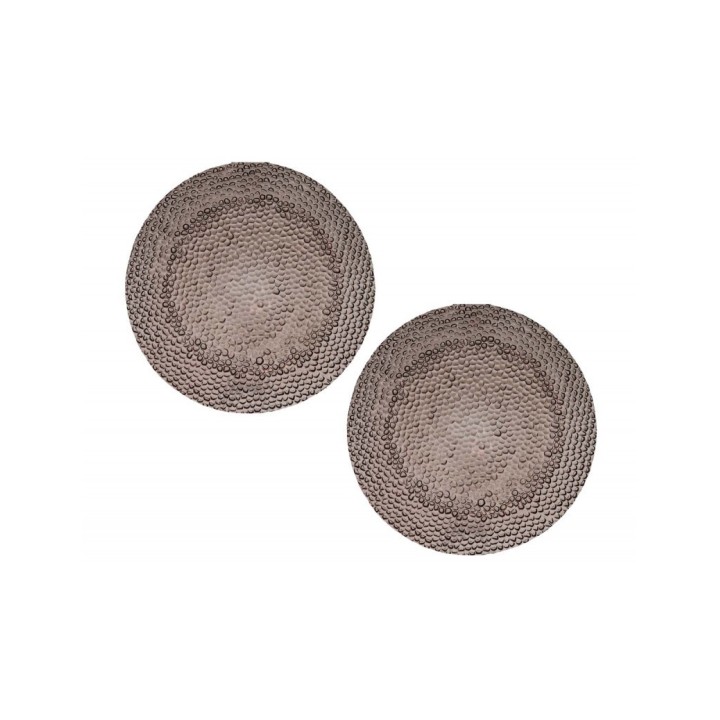 Set da 2 Ø 21 cm piattini Brandani Drop Moka in vetro