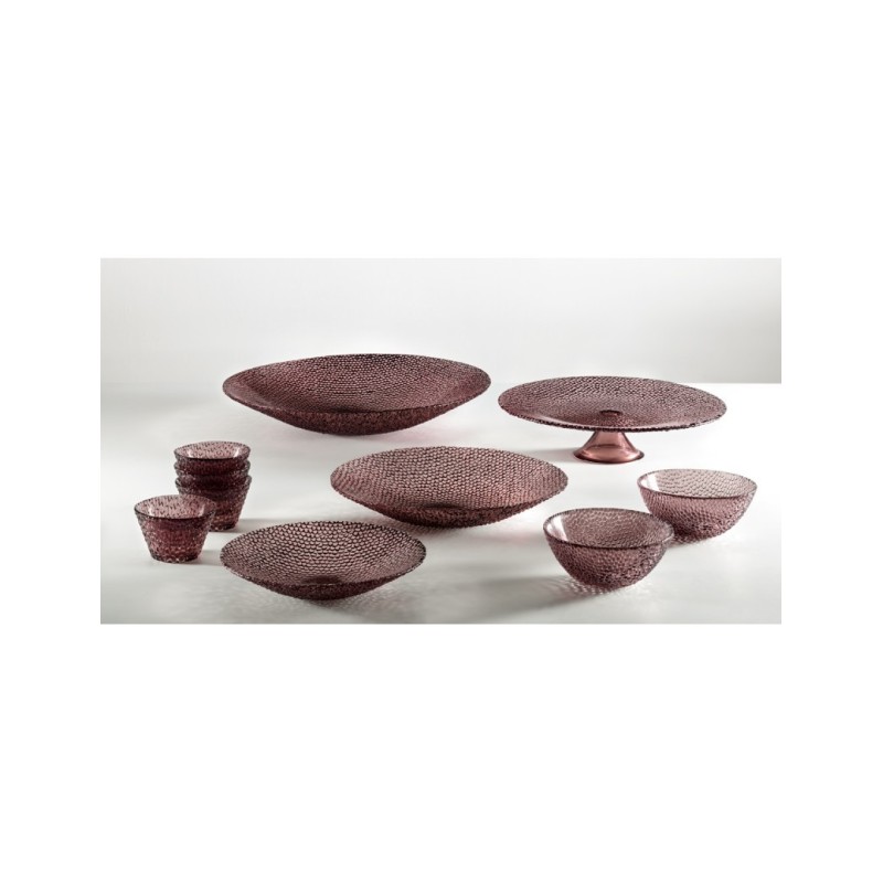 Brandani Piatto Drop Moka in vetro Ø 38 cm seti di piatti in tavola