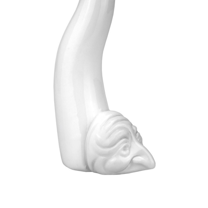 Macrì Corno d'appoggio bianco con Pulcinella