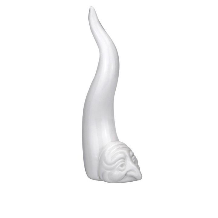 Macrì Corno d'appoggio bianco con Pulcinella
