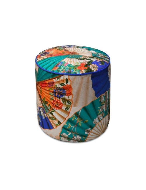 Baci Milano Pouf velluto Ventagli ø 45 cm h 45 cm Baci Milano Pouf velluto Ventagli ø 45 cm h 45 cm